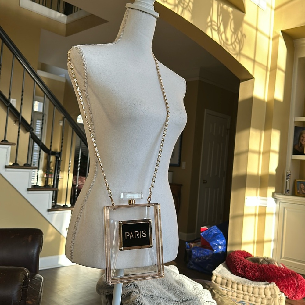 Acrylic Paris Perfume Shaped Purse - Used Once